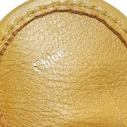 Chloe Yellow Leather Curcuma Perforated Kerala Satchel