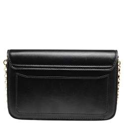 Pre Owned Chloe Black Leather And Suede Chain C Clutch Bag