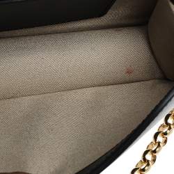 Pre Owned Chloe Black Leather And Suede Chain C Clutch Bag