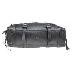 Pre Owned Chloé Black-Grey Leather Flap Pocket Satchel