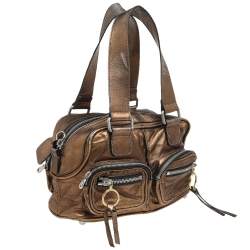 Pre Owned Chloe Metallic Brown Leather Medium Betty Satchel
