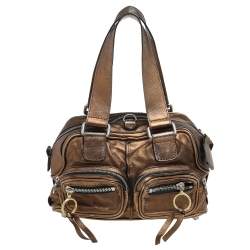 Pre Owned Chloe Metallic Brown Leather Medium Betty Satchel