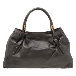 Pre Owned Chloe Dark Olive Leather Victoria Tote
