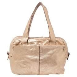Pre Owned Chloe Gold Leather Saskia Satchel