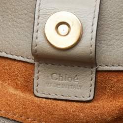 Pre Owned حقيبة يد توتس كلوي ميلو جلد وسويدي رصاصي/بني متوسطة 