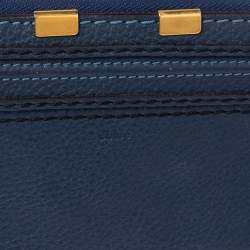 Pre Owned Chloe Blue Leather Marcie Zip Long Wallet