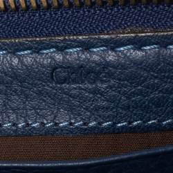 Pre Owned Chloe Blue Leather Marcie Zip Long Wallet
