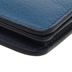 Pre Owned Chloe Navy Blue Leather Card Case