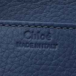 Pre Owned Chloe Navy Blue Leather Card Case