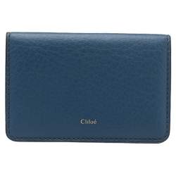 Pre Owned Chloe Navy Blue Leather Card Case