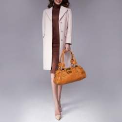 Pre Owned Chloe Orange Leather Medium Paddington Satchel