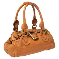 Pre Owned Chloe Orange Leather Medium Paddington Satchel