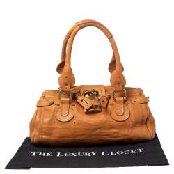 Pre Owned Chloe Orange Leather Medium Paddington Satchel