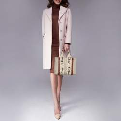 Pre Owned Chloe Beige/Brown Canvas and Leather Small Woody Tote 