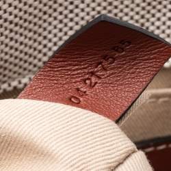 Pre Owned Chloe Beige/Brown Canvas and Leather Small Woody Tote 