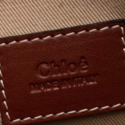 Pre Owned Chloe Beige/Brown Canvas and Leather Small Woody Tote 