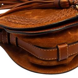 Pre Owned Chloe Brown Suede and Leather Mini Marcie Shoulder Bag