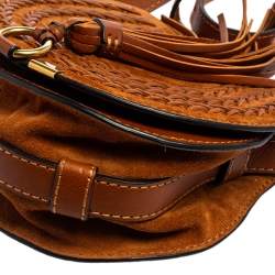 Pre Owned Chloe Brown Suede and Leather Mini Marcie Shoulder Bag