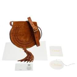 Pre Owned Chloe Brown Suede and Leather Mini Marcie Shoulder Bag