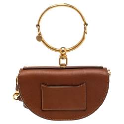 مملوكة مسبقًا Chloé Brown Leather Small Nile Bracelet Minaudiere Crossbody Bag