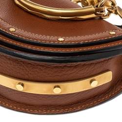 مملوكة مسبقًا Chloé Brown Leather Small Nile Bracelet Minaudiere Crossbody Bag