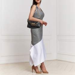 Pre Owned Chloe Black Pebbled Leather Medium Sally Flap Shoulder Bag