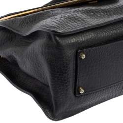 Pre Owned Chloe Black Pebbled Leather Medium Sally Flap Shoulder Bag