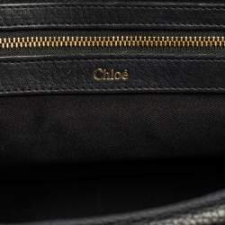 Pre Owned Chloe Black Pebbled Leather Medium Sally Flap Shoulder Bag