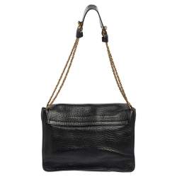 Pre Owned Chloe Black Pebbled Leather Medium Sally Flap Shoulder Bag