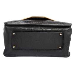 Pre Owned Chloe Black Pebbled Leather Medium Sally Flap Shoulder Bag