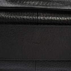 Pre Owned Chloe Black Pebbled Leather Medium Sally Flap Shoulder Bag