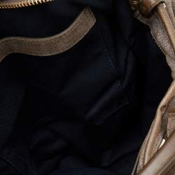 Chloe Beige Shimmering Suede Medium Ethel Satchel