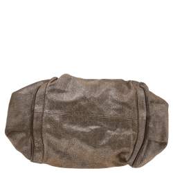 Chloe Beige Shimmering Suede Medium Ethel Satchel