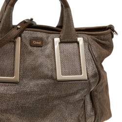 Chloe Beige Shimmering Suede Medium Ethel Satchel