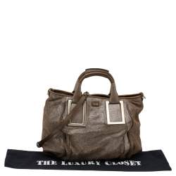 Chloe Beige Shimmering Suede Medium Ethel Satchel