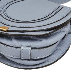 مملوكة مسبقًا Chloe Stone Blue Leather Mini Marcie Crossbody Bag