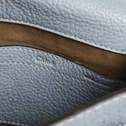 مملوكة مسبقًا Chloe Stone Blue Leather Mini Marcie Crossbody Bag