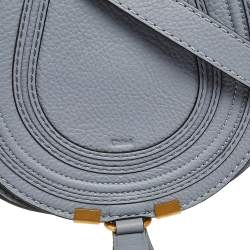 مملوكة مسبقًا Chloe Stone Blue Leather Mini Marcie Crossbody Bag