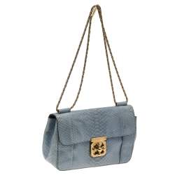 Chloe Blue Python Medium Elsie Shoulder Bag