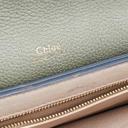 Chloe Green/Beige Leather Medium Clare Shoulder Bag