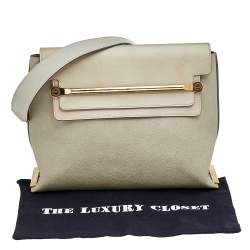 Chloe Green/Beige Leather Medium Clare Shoulder Bag