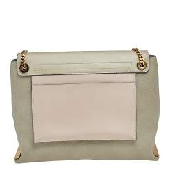 Chloe Green/Beige Leather Medium Clare Shoulder Bag