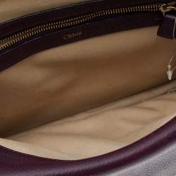 Pre Owned Chloe Purple Leather Sally Medium Shoulder Bag