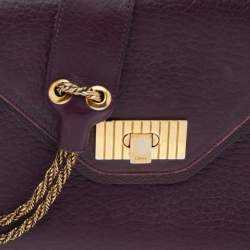 Pre Owned Chloe Purple Leather Sally Medium Shoulder Bag