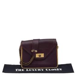 Pre Owned Chloe Purple Leather Sally Medium Shoulder Bag