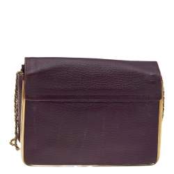 Pre Owned Chloe Purple Leather Sally Medium Shoulder Bag