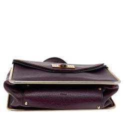 Pre Owned Chloe Purple Leather Sally Medium Shoulder Bag