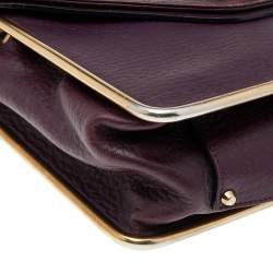 Pre Owned Chloe Purple Leather Sally Medium Shoulder Bag