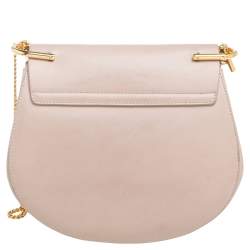 Chloe Beige/Metallic Gold Leather Medium Drew Shoulder Bag