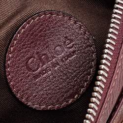 Pre Owned Chloe Burgundy Leather Paddington Clutch